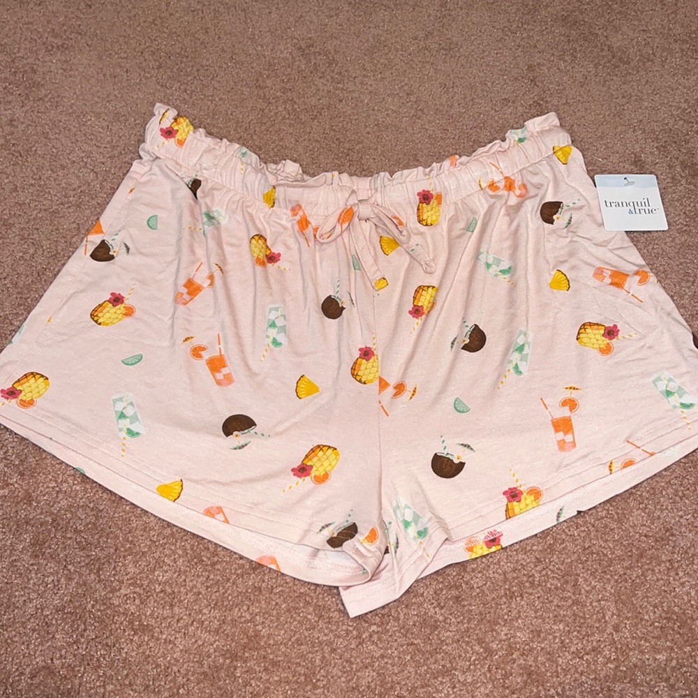 NWT Tropical Drink Pink Soft Pajama Shorts